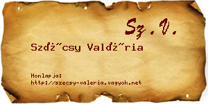 Szécsy Valéria névjegykártya