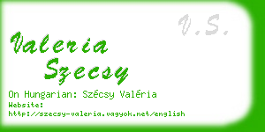 valeria szecsy business card