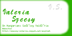 valeria szecsy business card